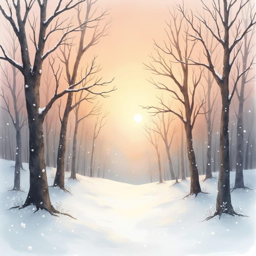 Whimsical Winter Wonderland in Soft Pastel Hues