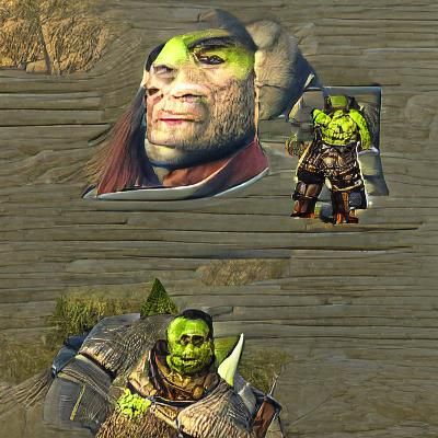 Handsome Orc Warrior Portrait, Digital Art