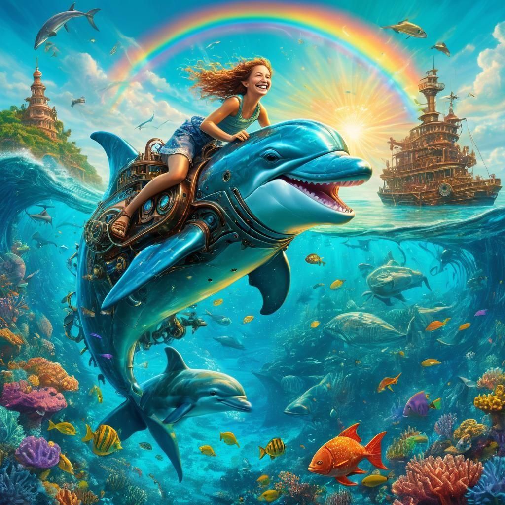 Steampunk Dolphin Ride in Tropical Ocean Park