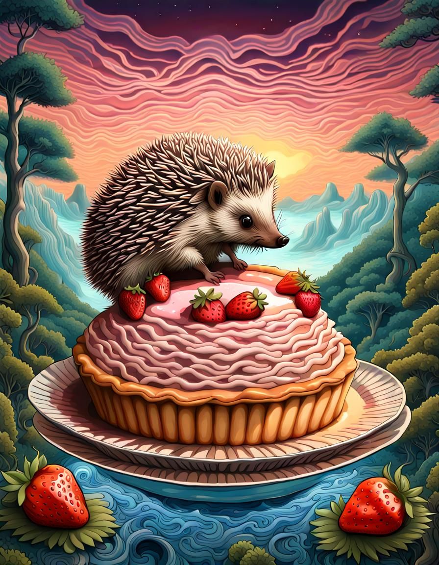 Hedgehog's Delight: A Neo-Impressionist Jungle Feast