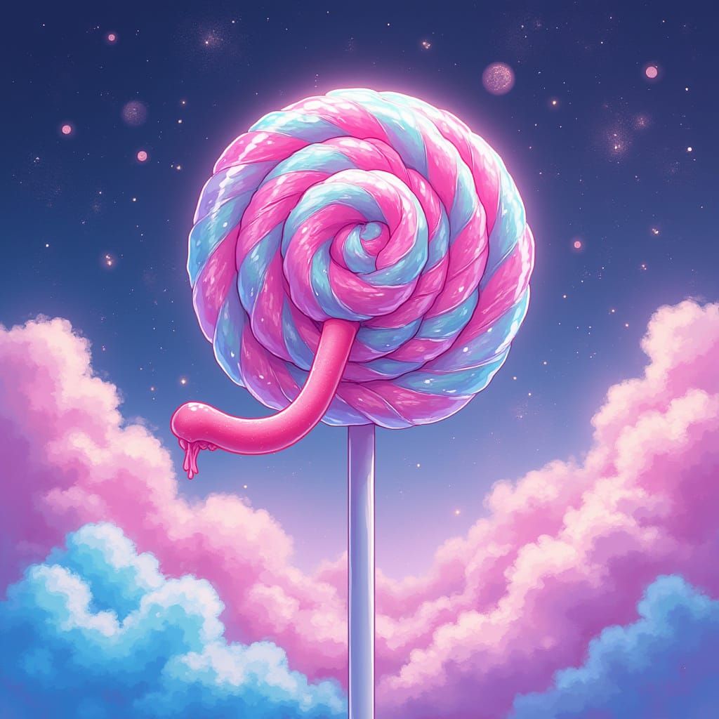 Whimsical Lollipop Galaxy in Pastel Hues