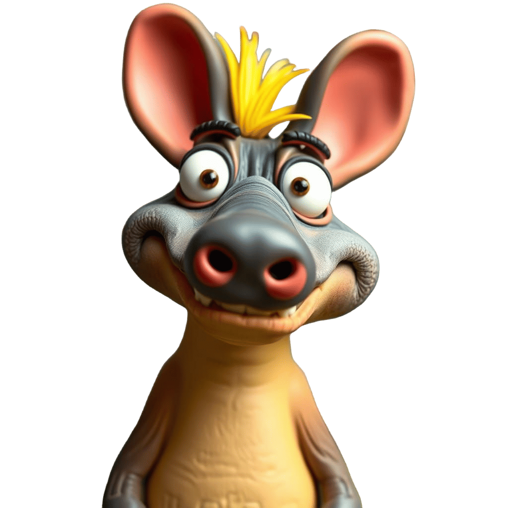 Quirky Aardvark Cartoon Character
