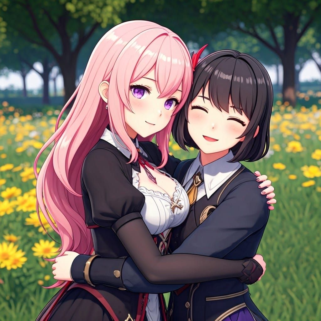 Ethereal Encounter in a Whimsical Park Setting