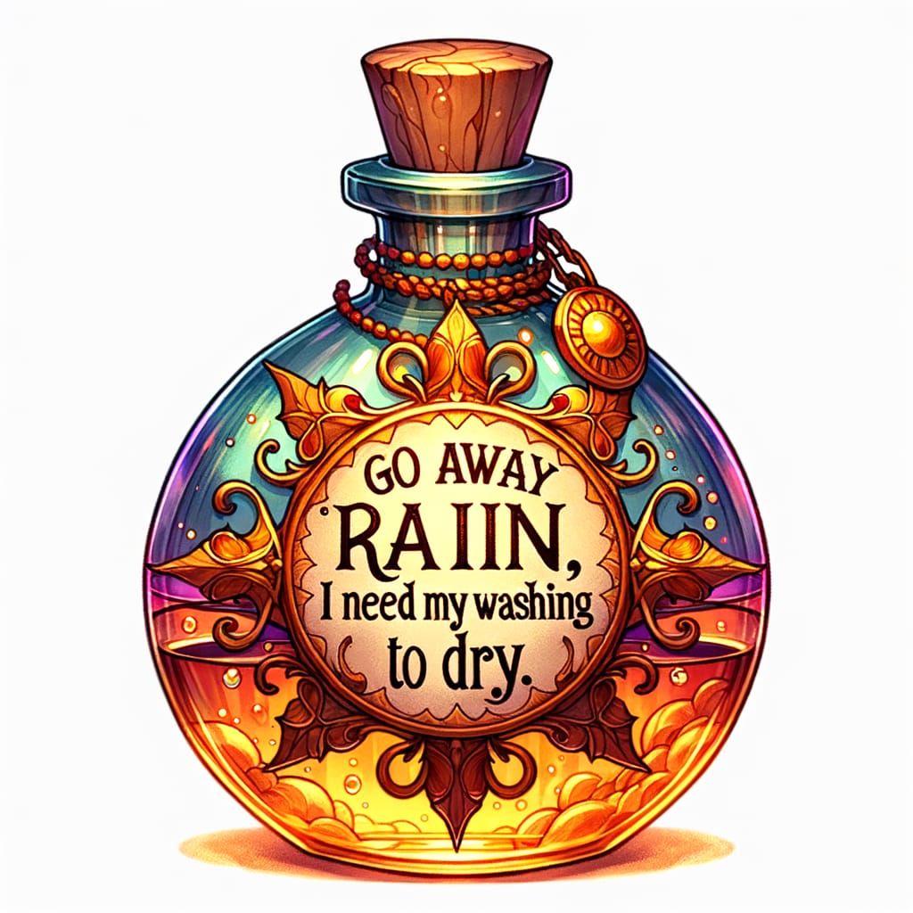 Magical Potion Bottle for Sunny Weather, Whimsical Fairy Tal...