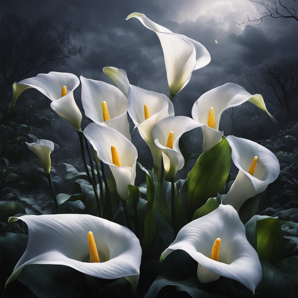 Moonlit Calla Garden