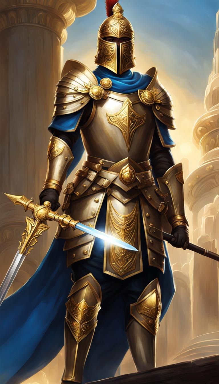 Noble Warrior of Light in Golden Armor