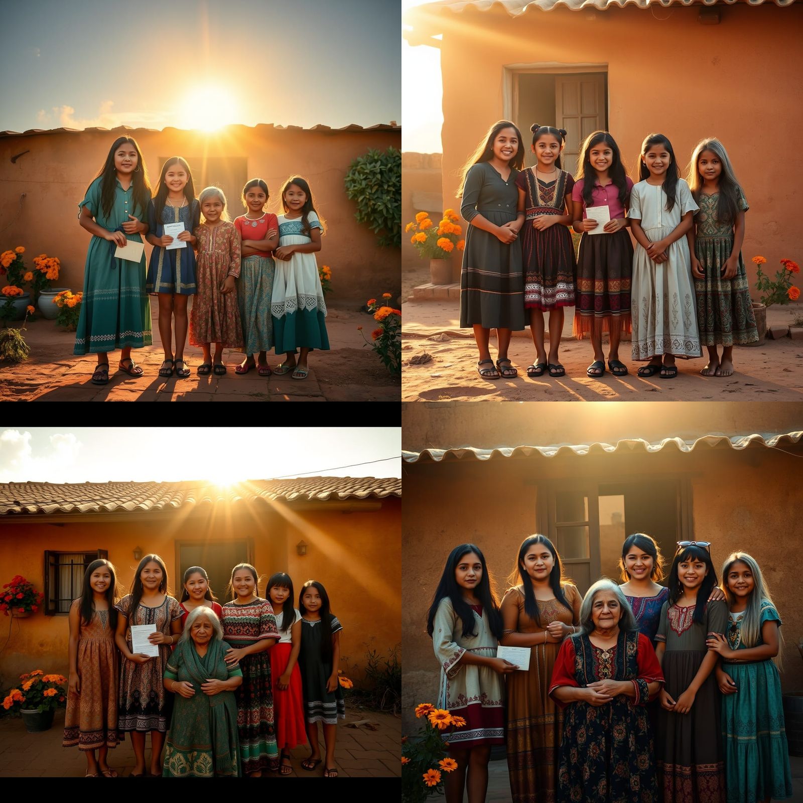 Mexican Village Scene of Respect and Gratitude