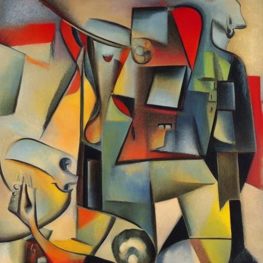 Cubist Centaurocat in Fantastical Forest