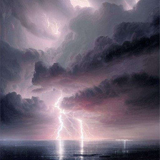 Dramatic Thunderstorm with Lightning Strike