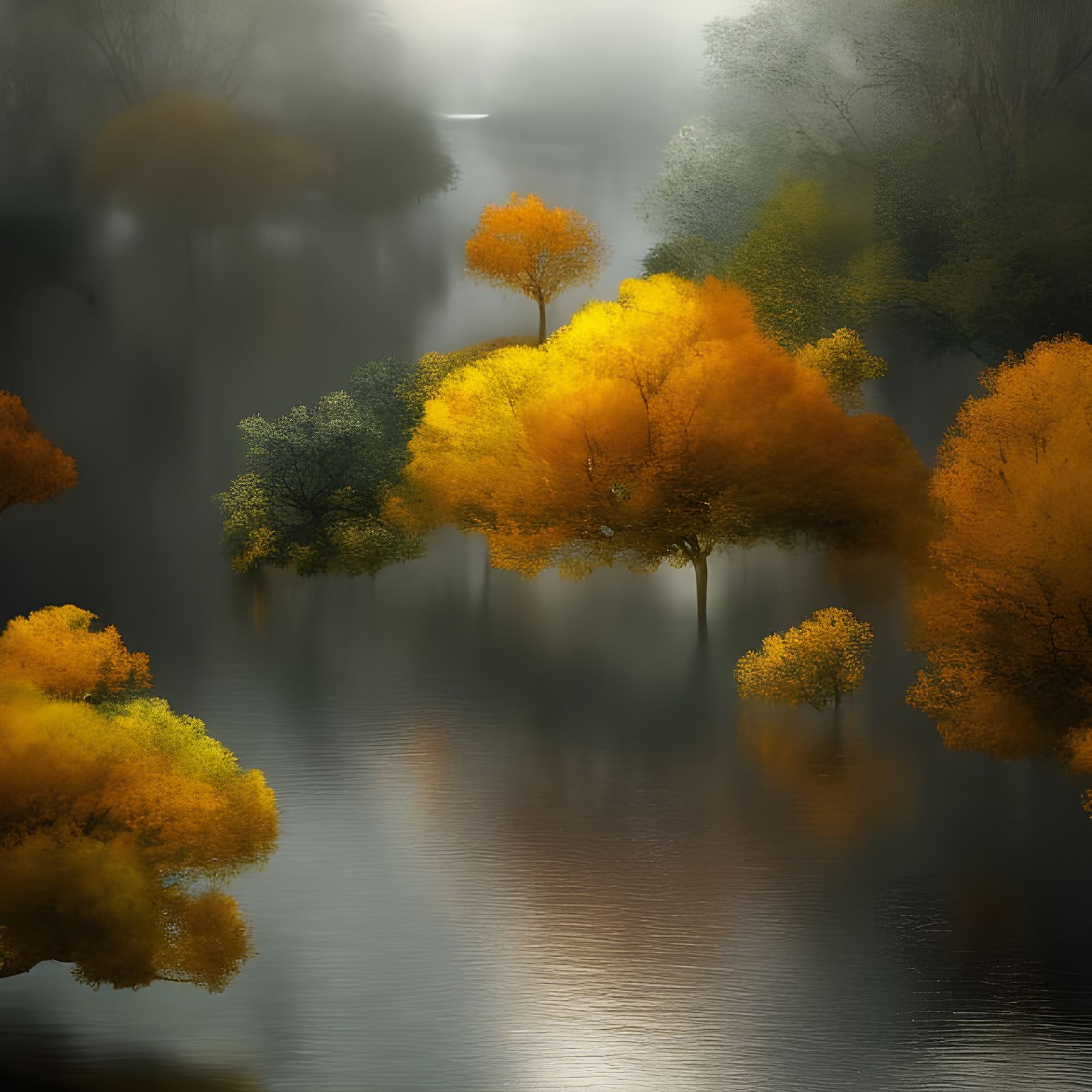 Golden Abstract Cycles: Detailed Matte Painting