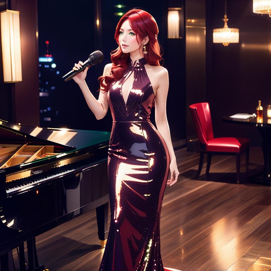 Singing at an upscale whisky bar in Shibuya
