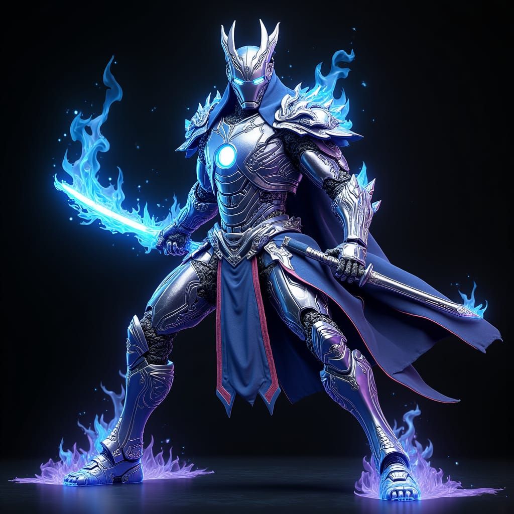 Ironman in Cosmic Flame Susano'o Armor with Katana