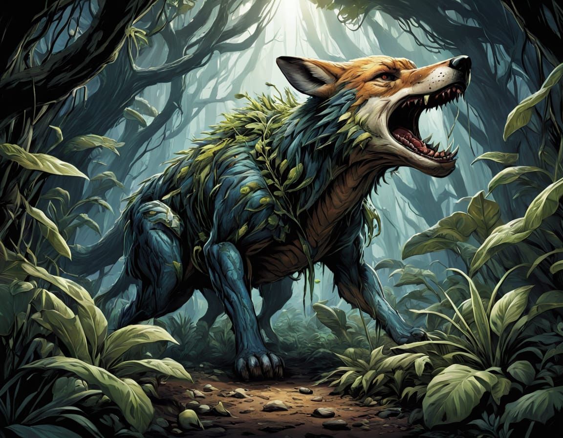 Surreal Duplicator Plant Copies a Man in a Dark, Carnivorous...