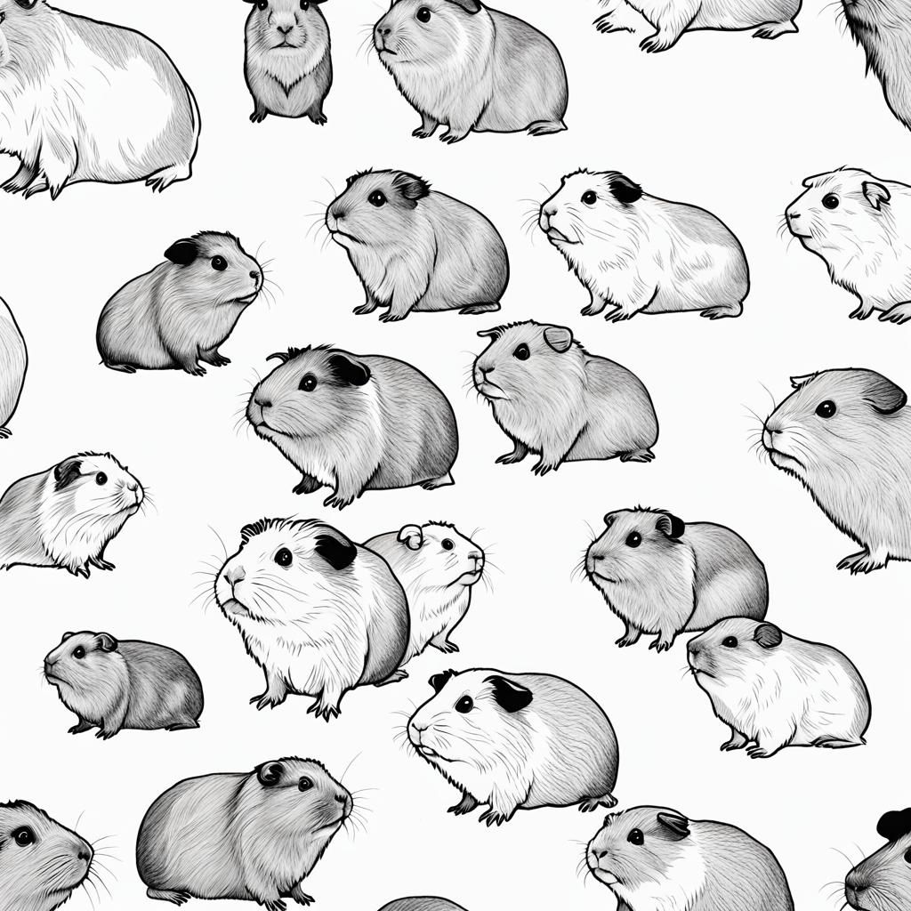 Guinea Pig Line Drawing