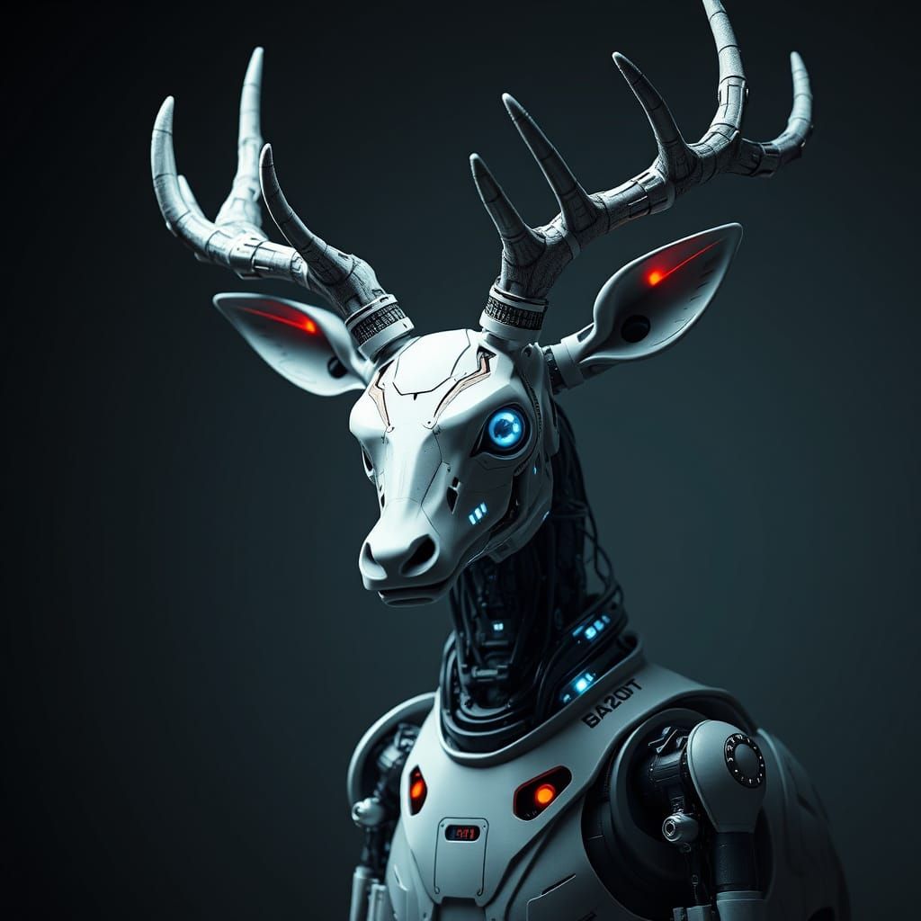 Cybernetic Deer in Sci-Fi Digital Art