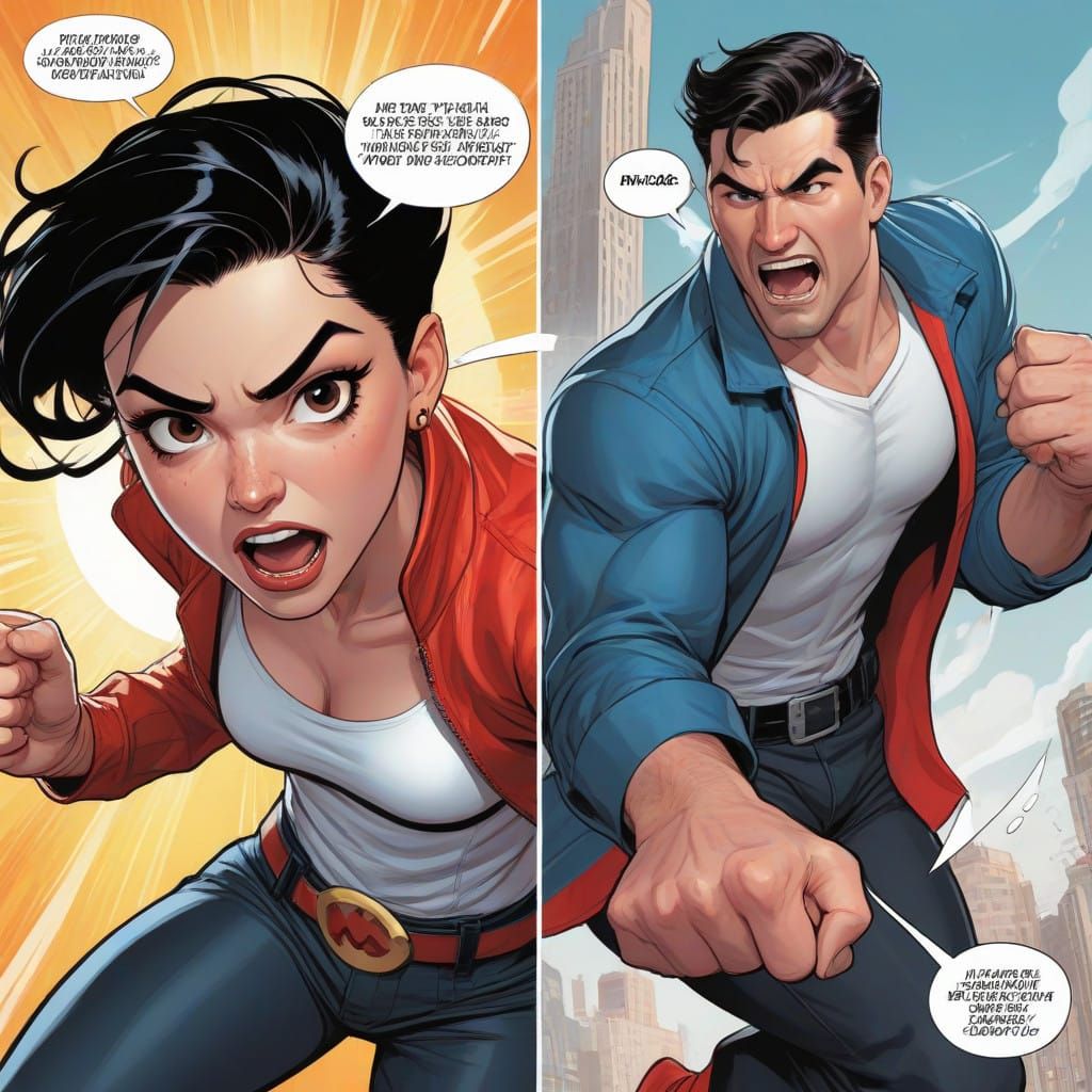 Dynamic Comic Book Art in the Style of Archie Comics