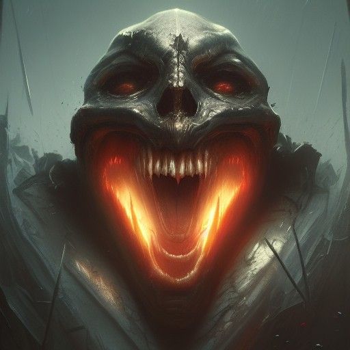 Screaming Face in Dark Fantasy Style