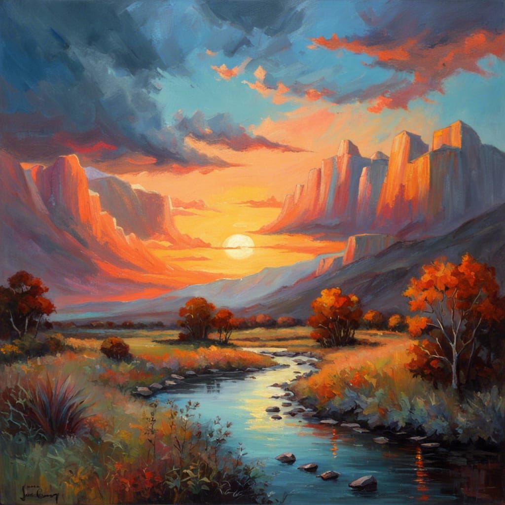 Sunrise Landscape Oil Painting by Gurney
