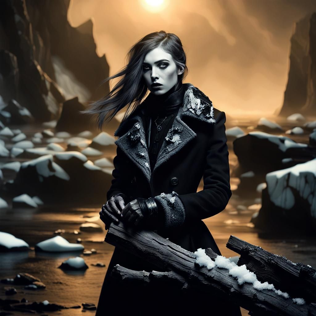 Gothic Model in Frozen Landscape, Bradford-Style