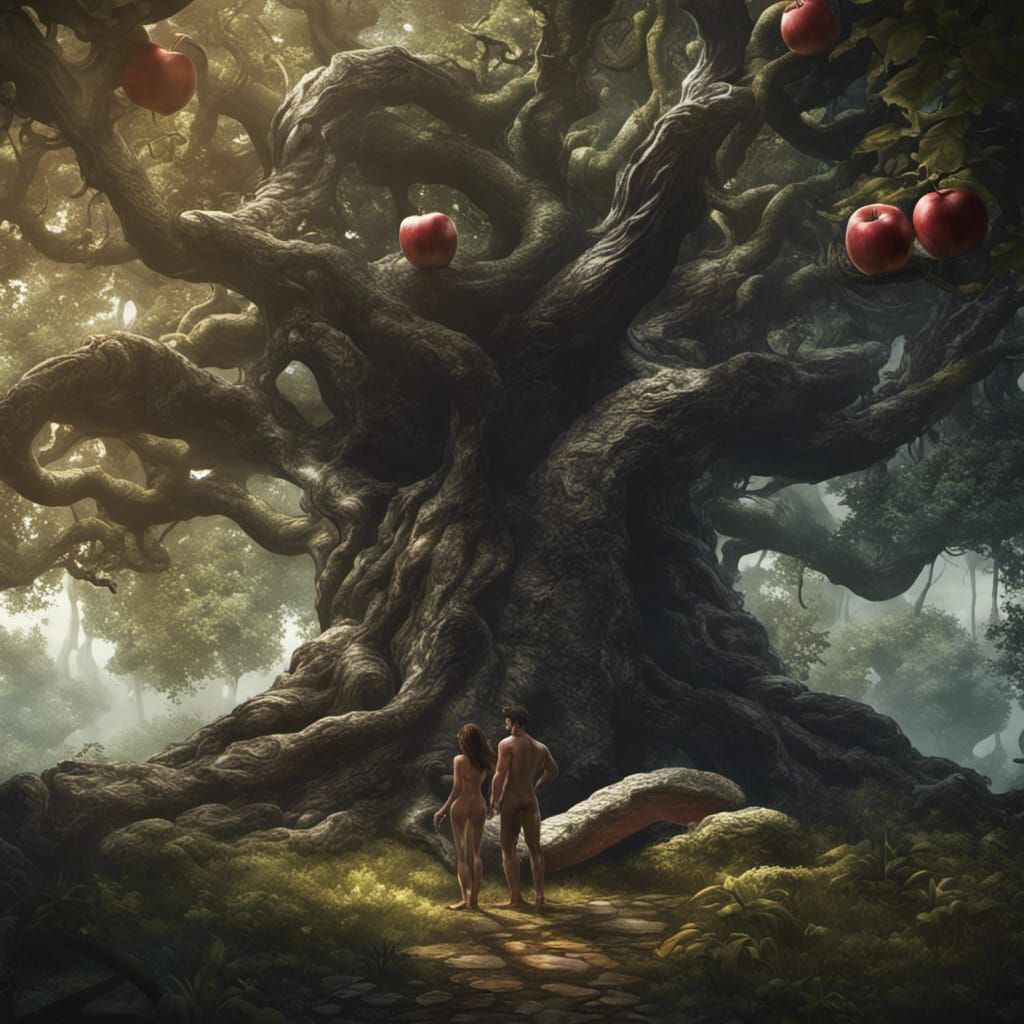 Adam and Eve: Dark Fantasy Masterpiece in 8K