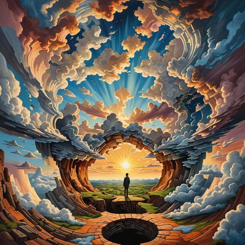 Surreal Landscape: New World in the Sky