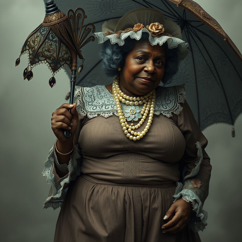 Elegant Edwardian Nanny Embarks on a Misty London Adventure