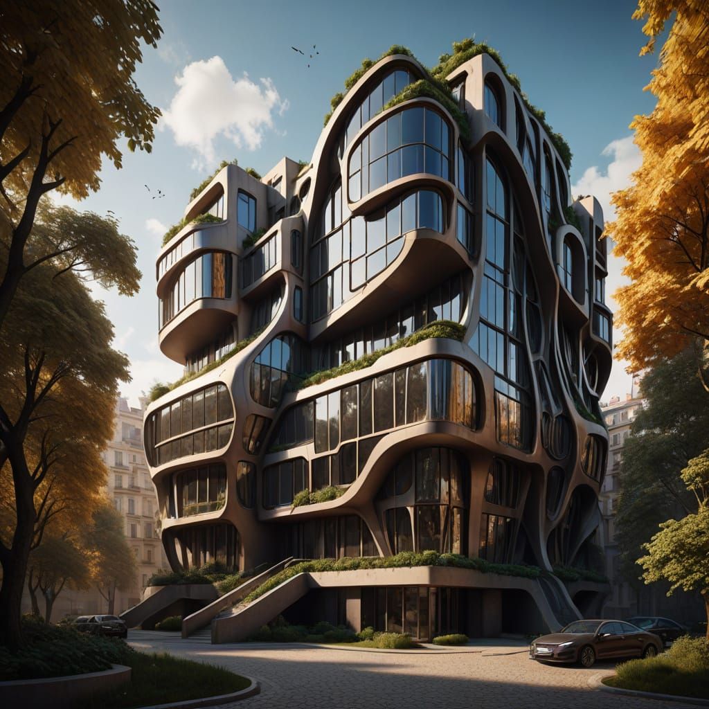 Intricate Residential Building in a Fantastical World