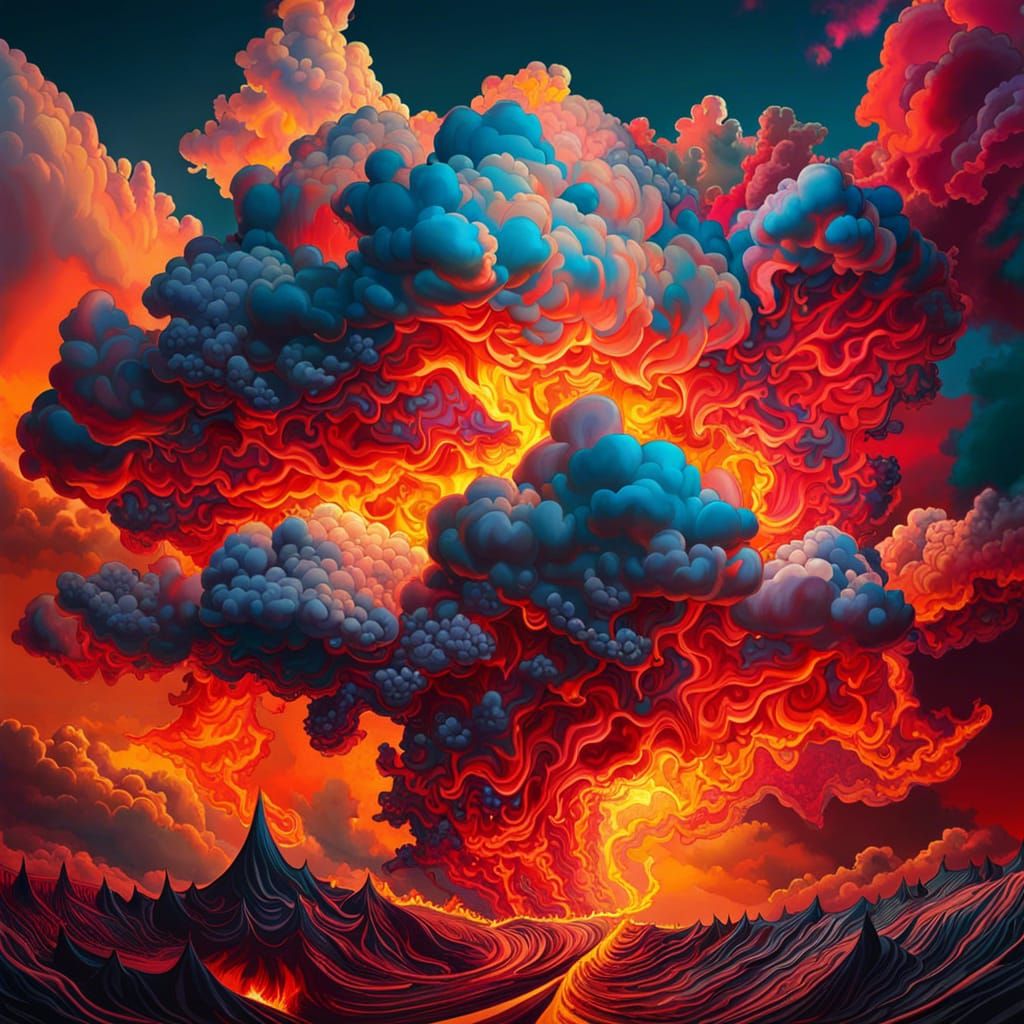 Clouds on Fire By Qamar Riaz