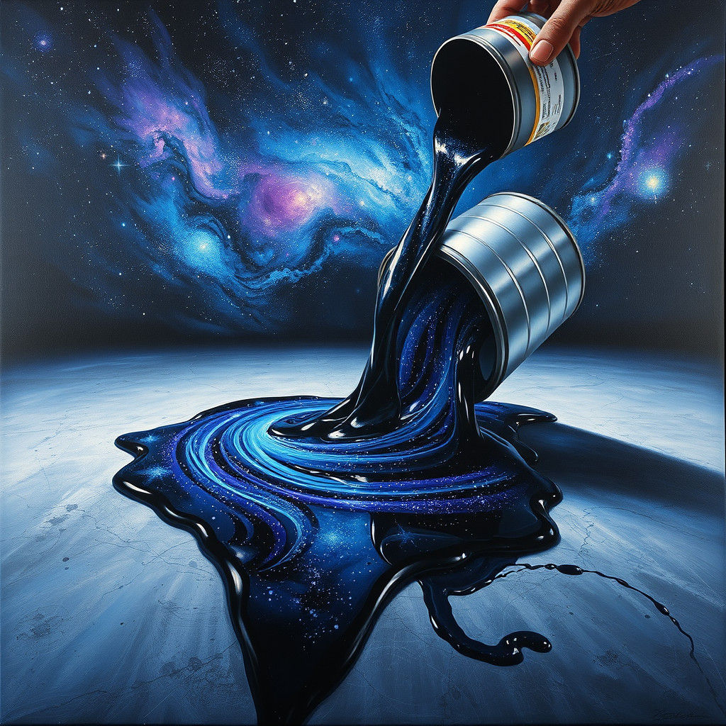 Night Sky Paint Pouring: A Cosmic Spill