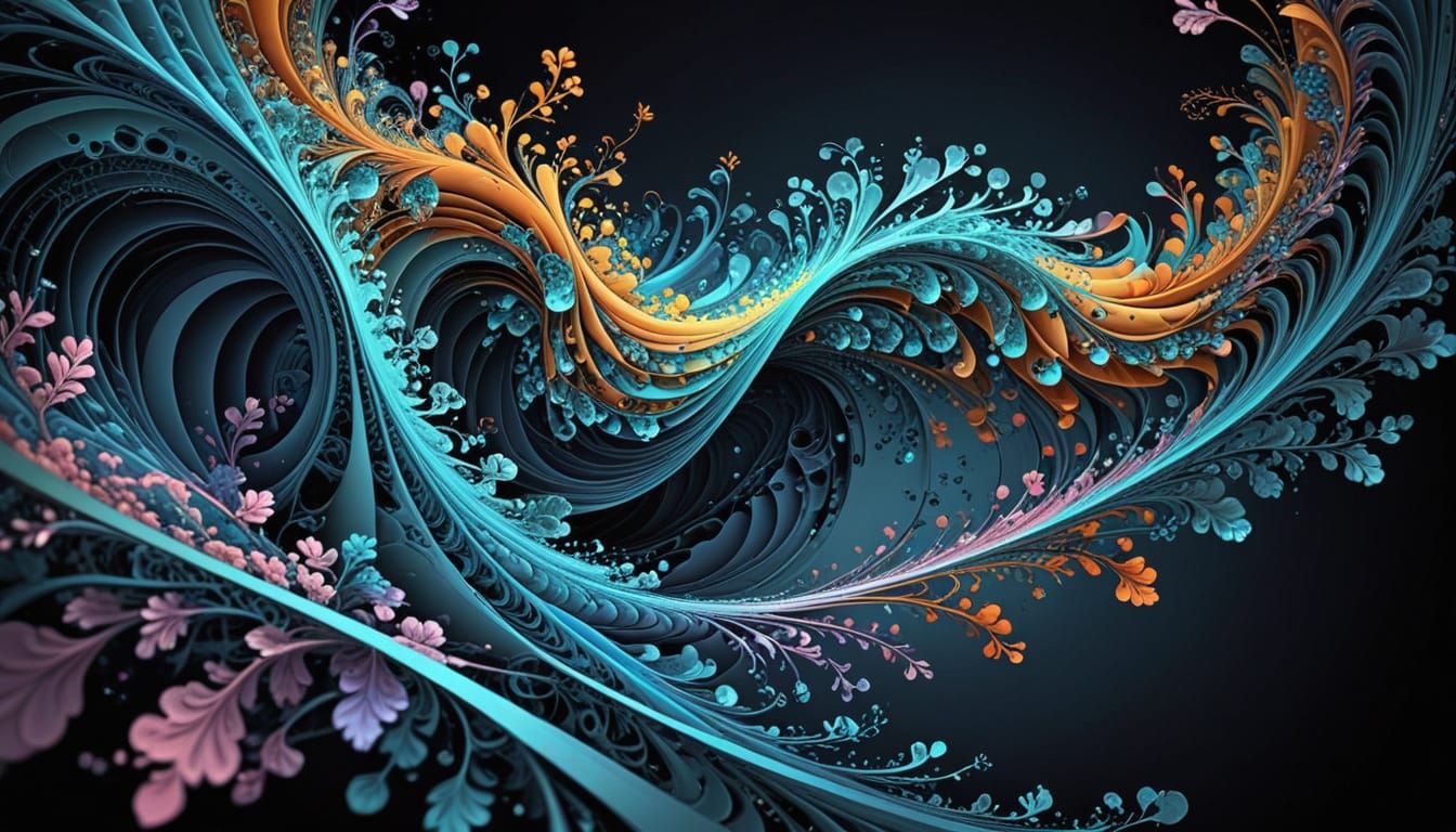 Harmonious Aesthetic Perfection with Abstract Vector Fractal...