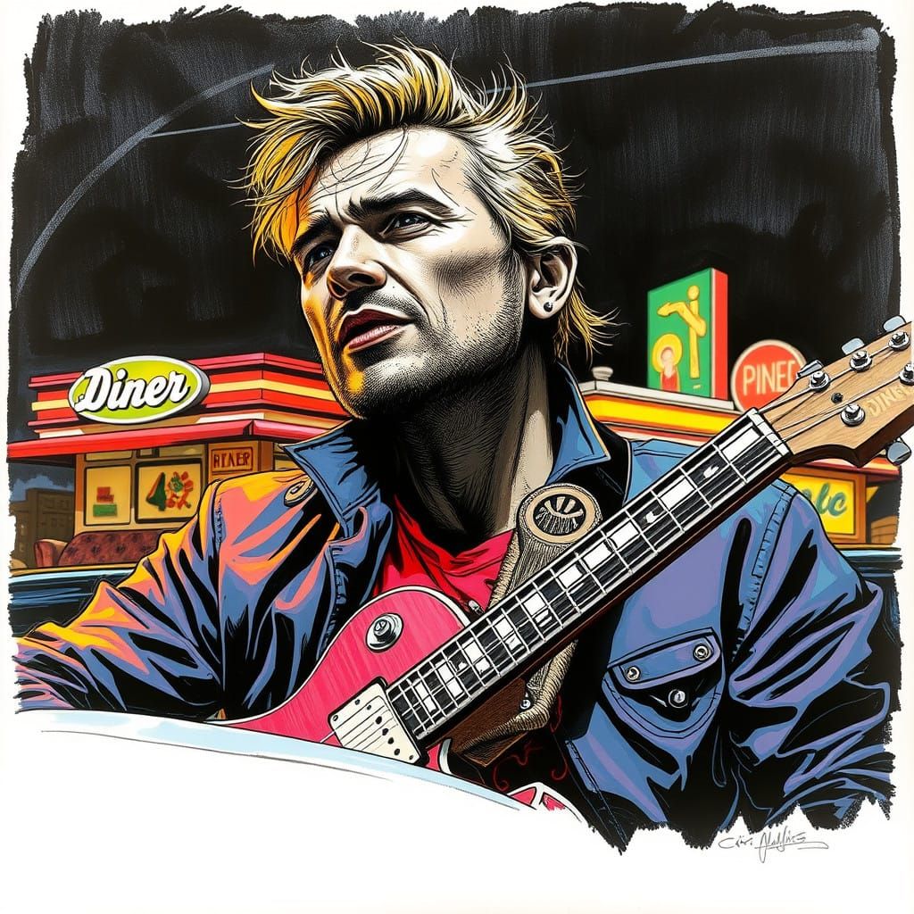 Rockstar Swagger in a Retro Drive-in Diner