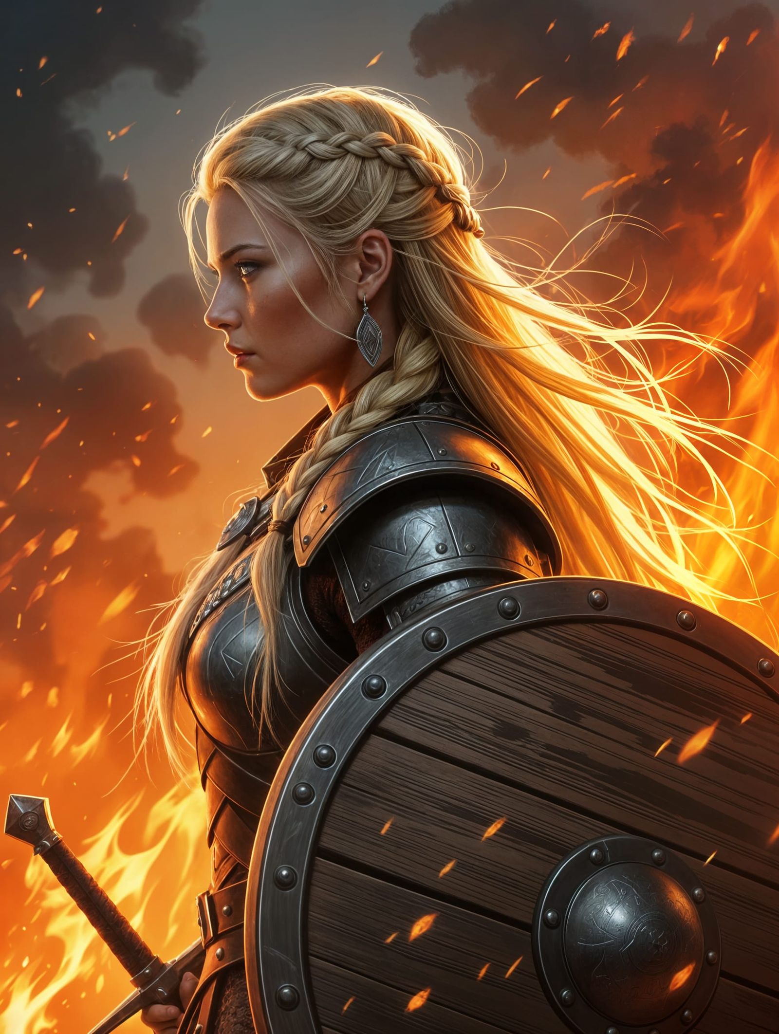 Shieldmaiden's Fiery Resolve