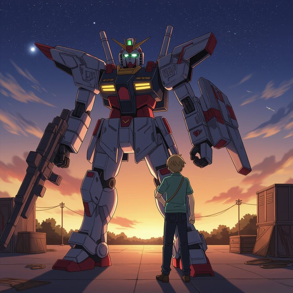 Anime Style Mech Repair Scene