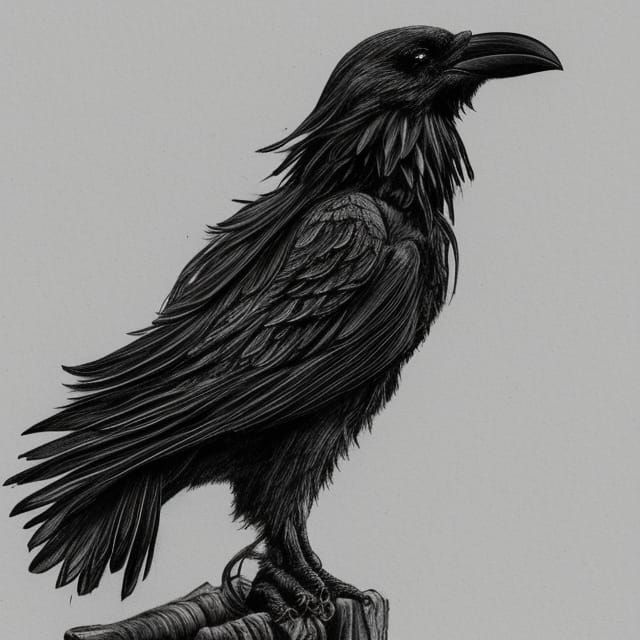 Black Raven King Amidst Forest Fire