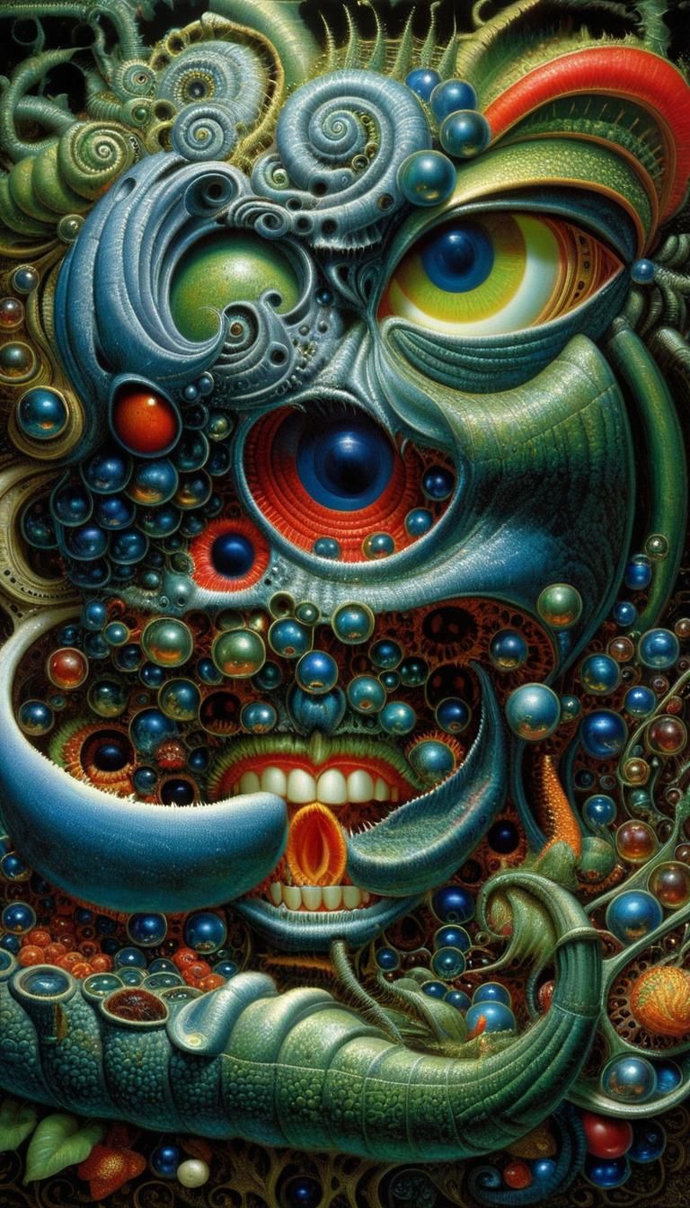 Sinister Surrealism: A Detailed Fantasy Painting
