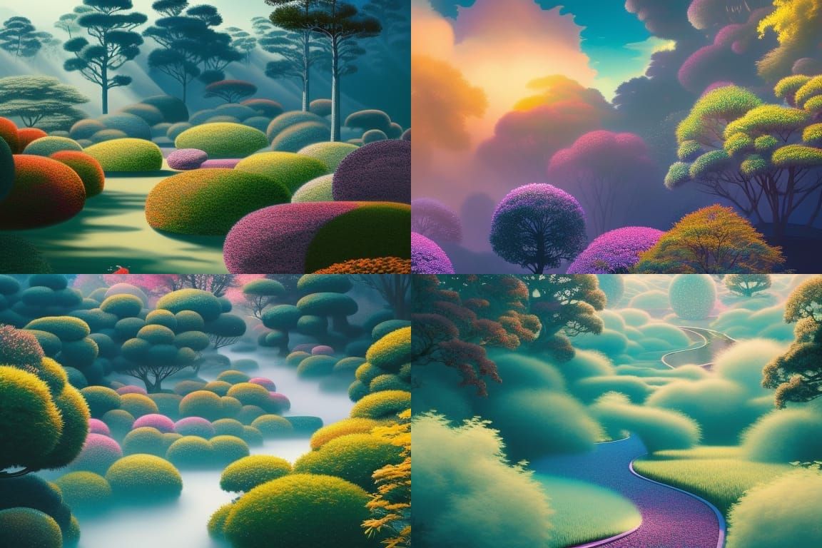 Round Fluffy Bushes.