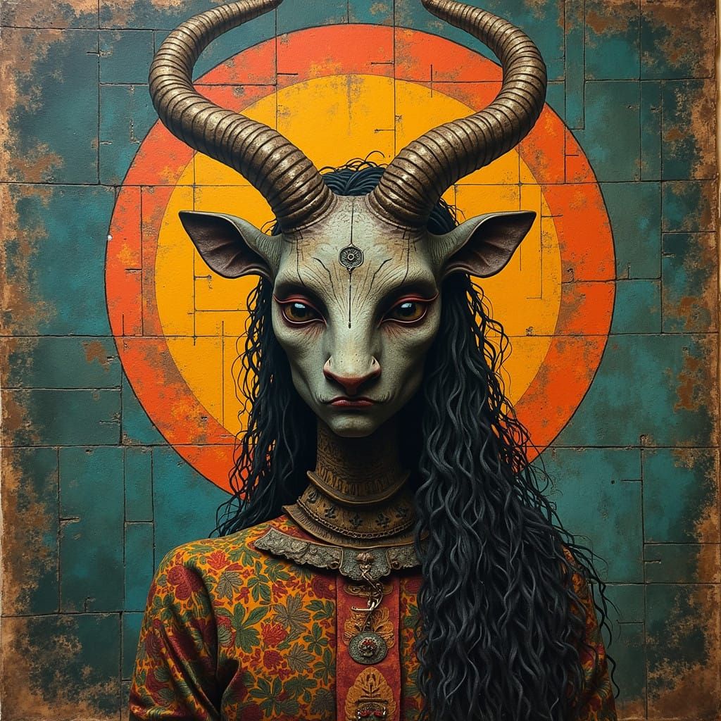 Ethereal Dadaïsme Masterpiece: Paramander in Vintage Canvas