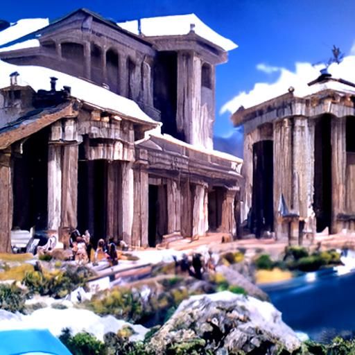 Ancient Greece World: Detailed Matte Painting