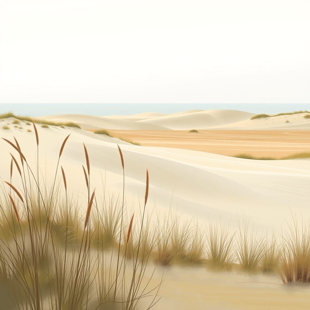 Surreal Coastal Landscape in Soft, Dreamy Hues