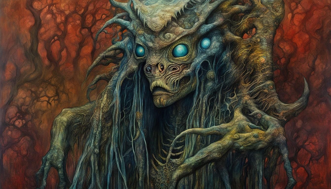 Monster Girl Portrait in Australian Tonalism Style