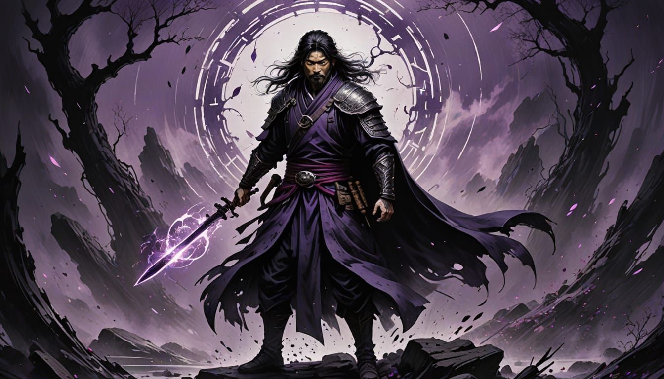 Sung Jin-Woo Evokes Shadow Warrior in Sumi-e Style