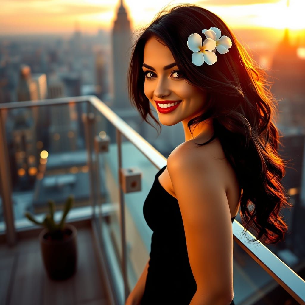 Sultry Pin-Up Girl Adorns NYC Penthouse Balcony