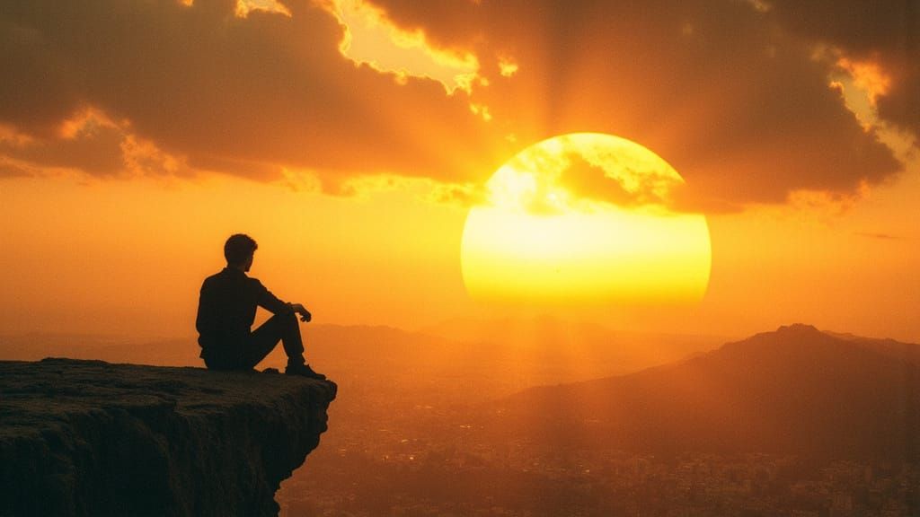 Neo-Gothic Sunset City Double Exposure