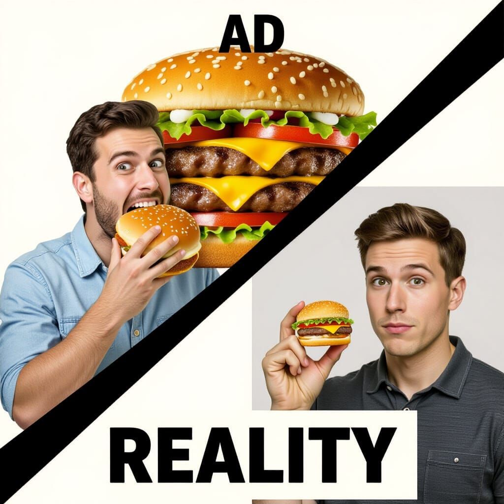 Advert vs Reality: Giant vs Tiny Hamburger