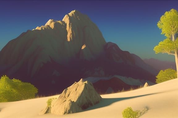 Moonrise Over Utah Mountains: Dark Fantasy Concept Art