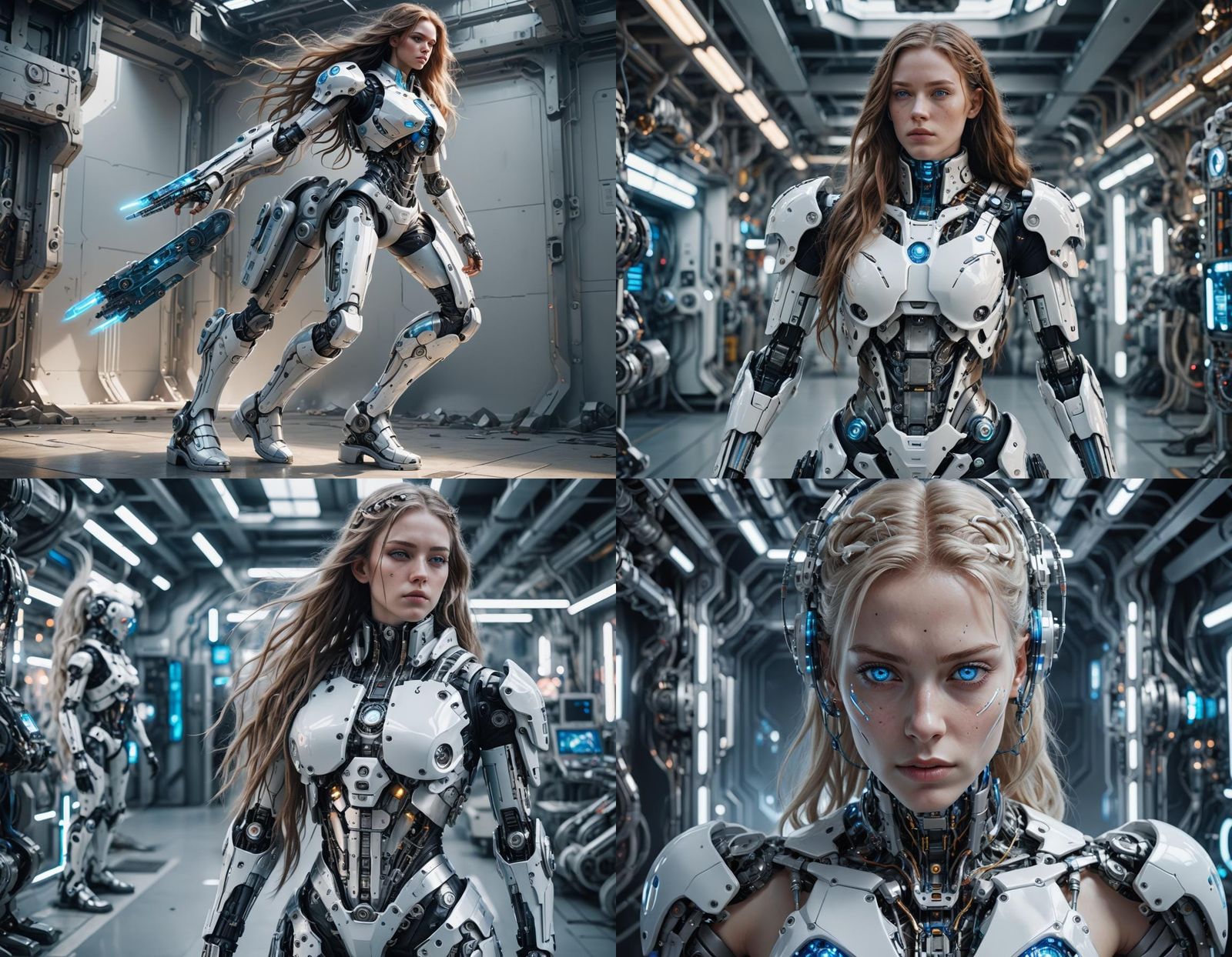 Hyperrealistic Cyborg Woman with Cybernetic Enhancements