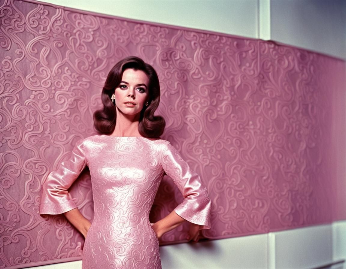 Natalie Wood Portrait in Pink Dress, 1969