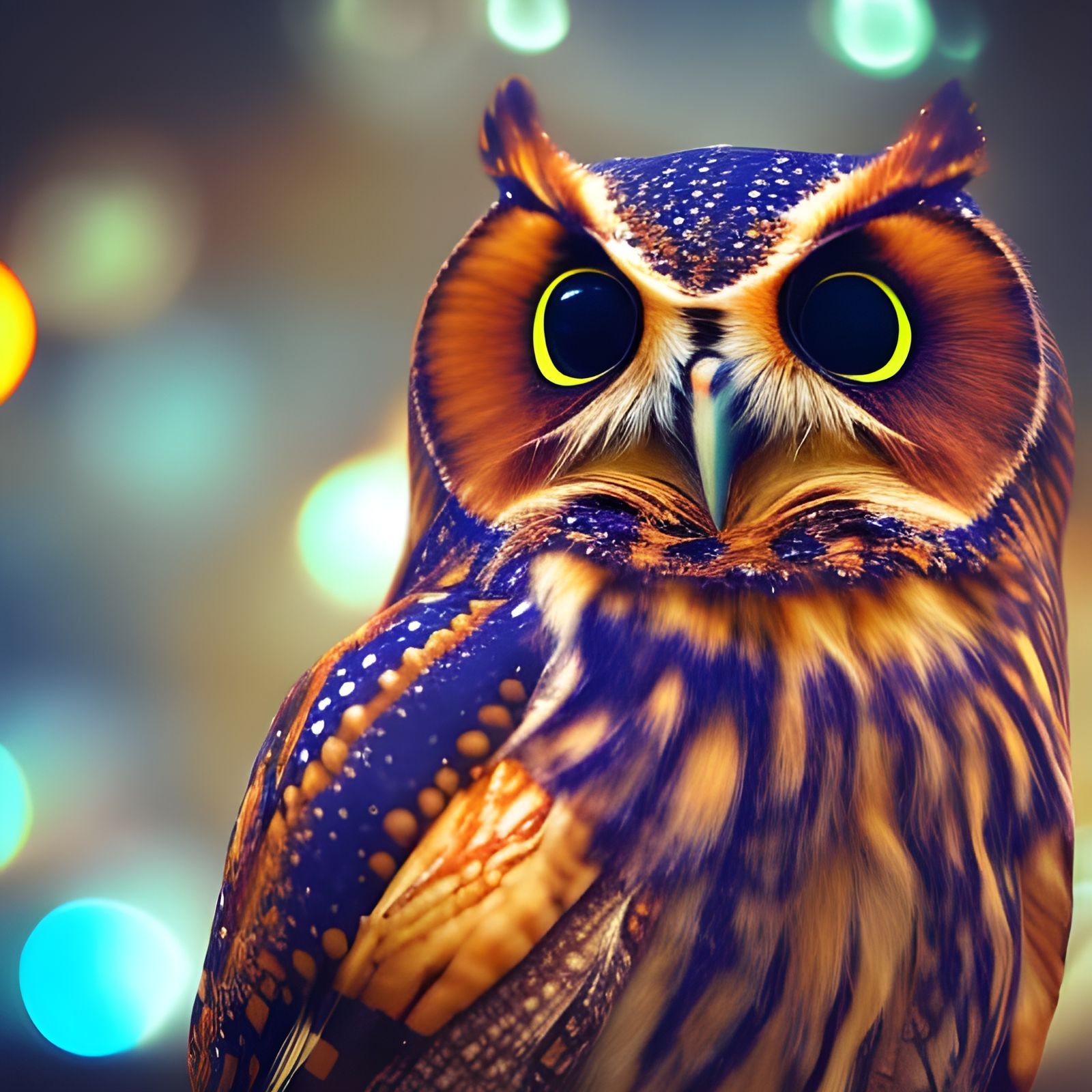 Cosmic Owl in Professional Photography Style