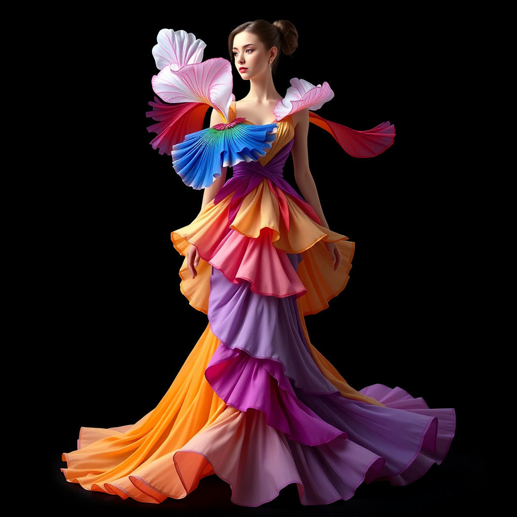 Woman in Upside-Down Iris Dress, Somov Style