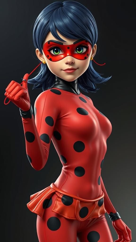 Hyperrealistic Miraculous Ladybug About to Throw Yoyo